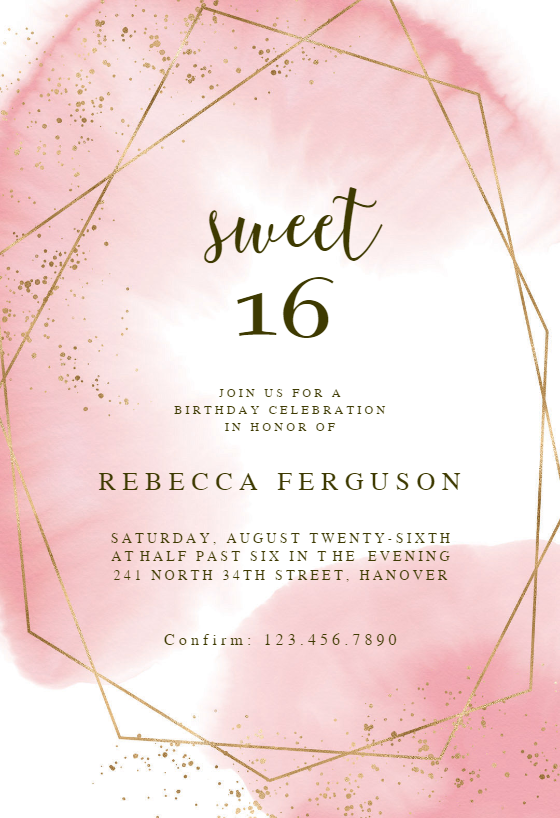 EDITABLE Sweet Sixteen Birthday Invitation Template Instant Download Printable Sweet 16 Birthday Party Invitation Template 16th Birthday