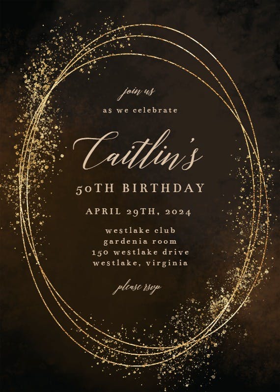 Gold texture -  invitación de cumpleaños