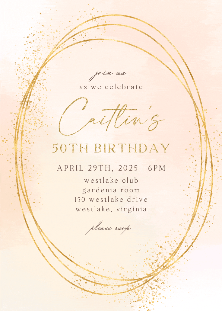 Gold texture - invitación de cumpleaños