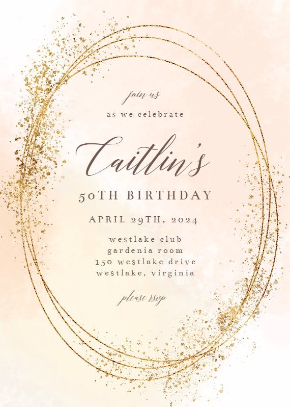 Gold texture -  invitación de cumpleaños