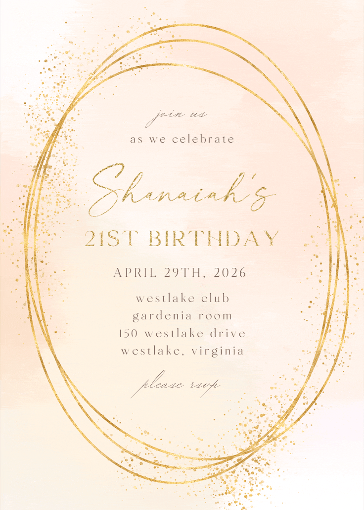 Gold texture - birthday invitation