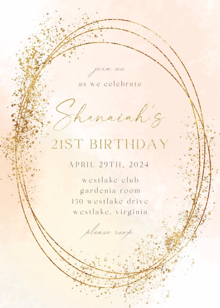 Gold texture - birthday invitation