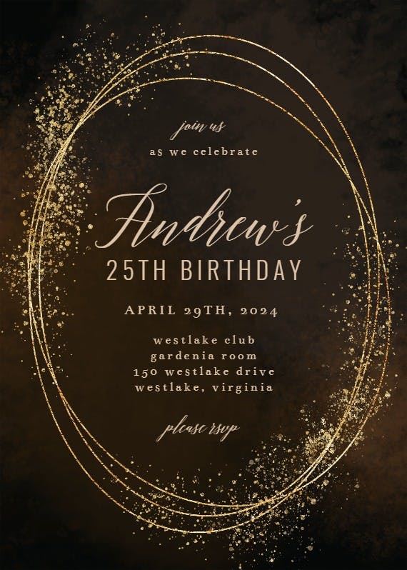 Gold texture - birthday invitation