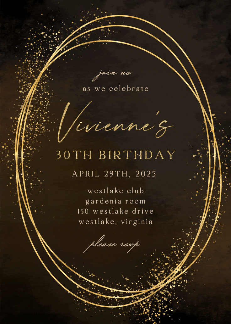 Gold texture - invitación de cumpleaños