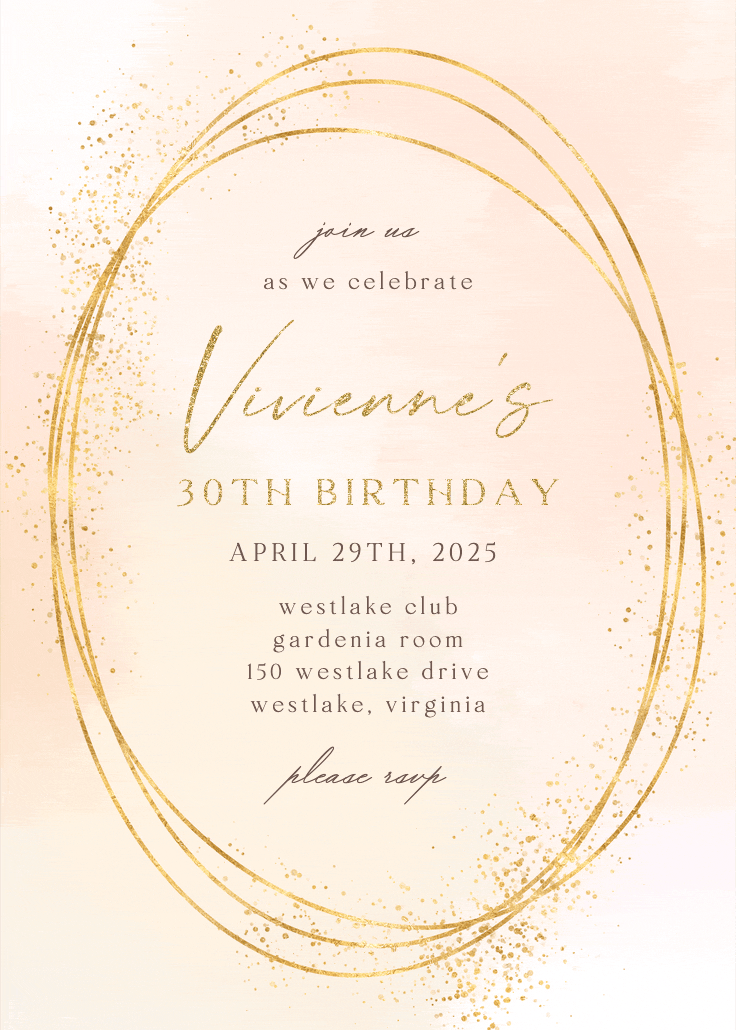 Gold texture - birthday invitation