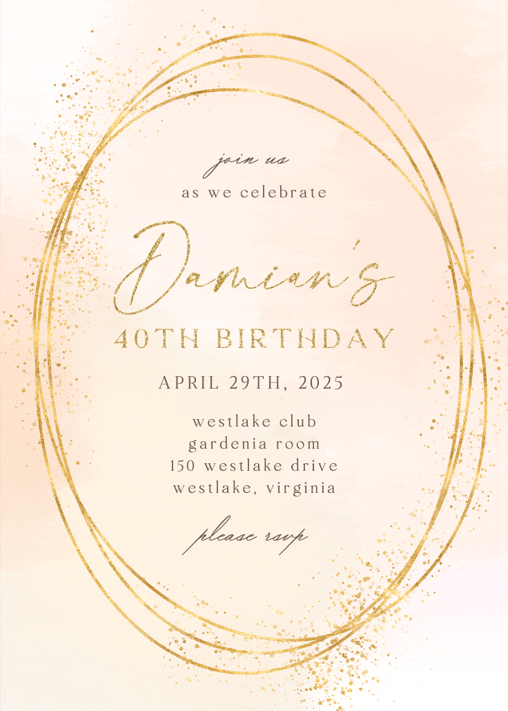 Gold texture - birthday invitation