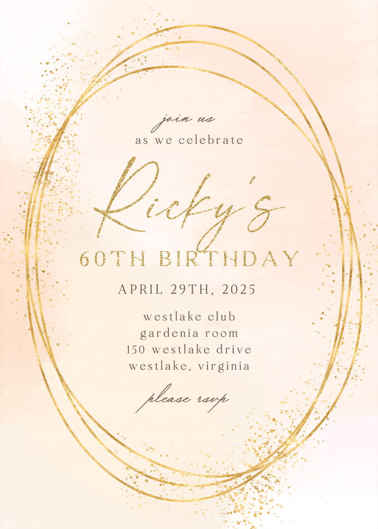 Gold texture - invitación de cumpleaños