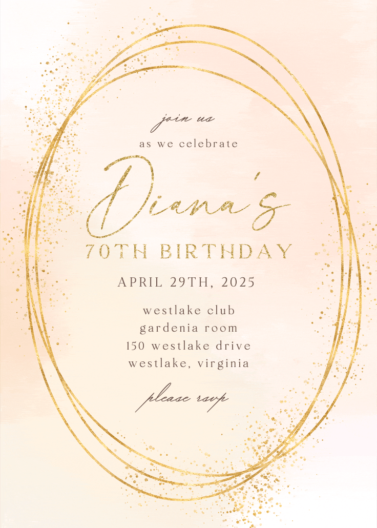 Gold texture - birthday invitation