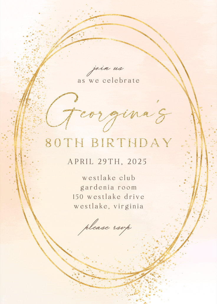 Gold texture - birthday invitation