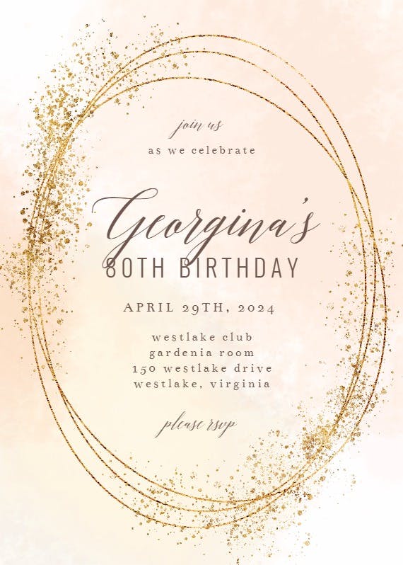 Gold texture - invitación de cumpleaños