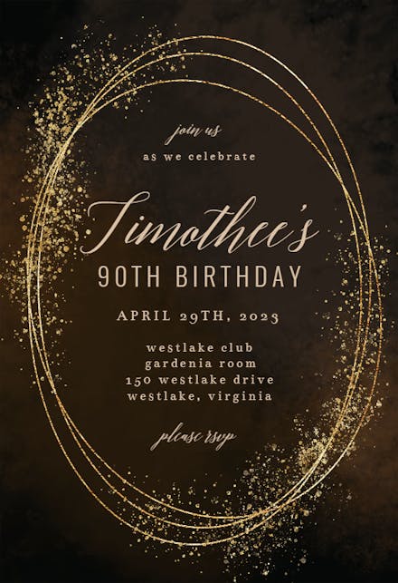 Gold Texture - Birthday Invitation