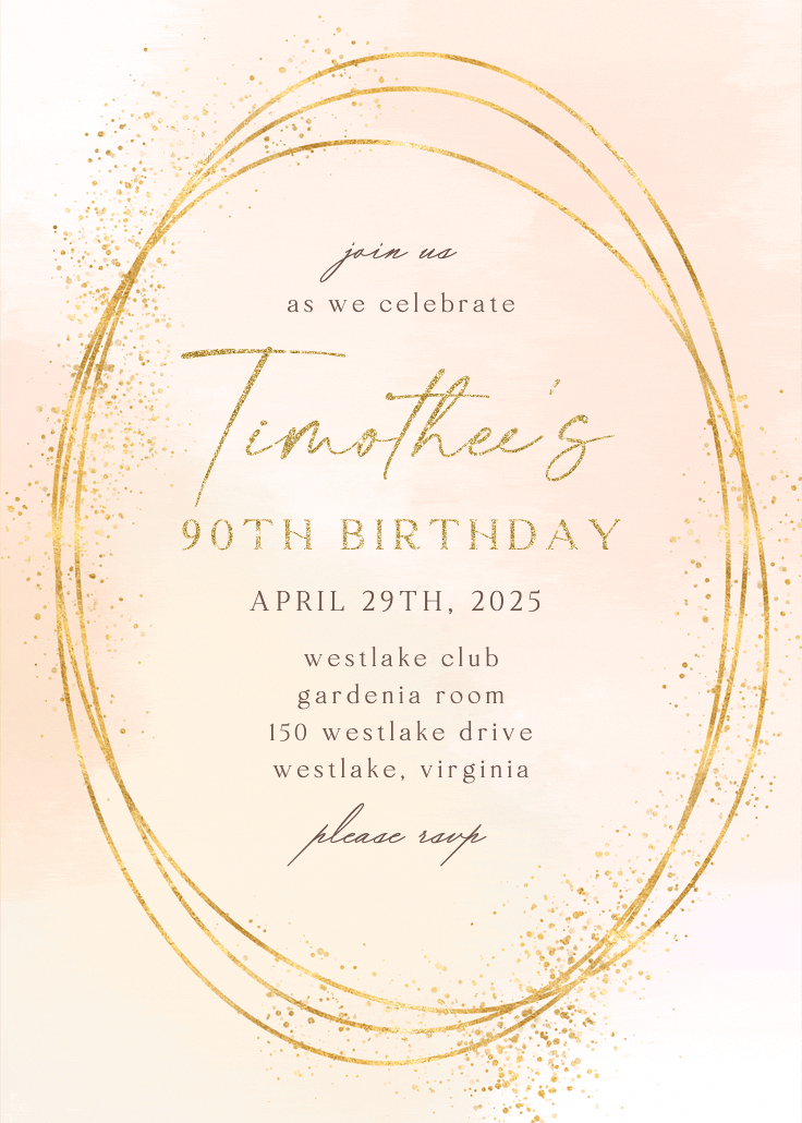 Gold texture - invitación de cumpleaños
