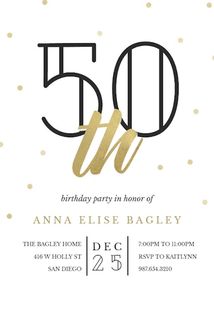 Cocktail Splash 50 - Birthday Invitation Template (Free) | Greetings Island