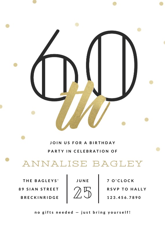 Say Hello to The Big 60 - Birthday Invitation Template (Free ...