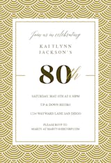 Botanical milestone 80 - Birthday Invitation Template (Free ...