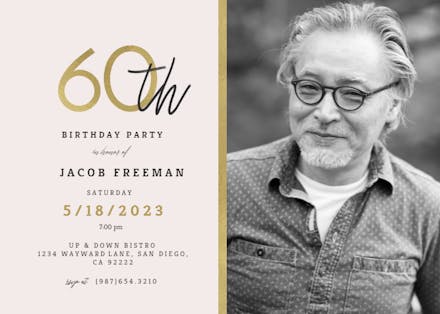 Golden line 60 - Invitación De Cumpleaños