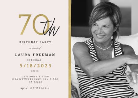 70th Birthday Invitation Templates Free Greetings Island