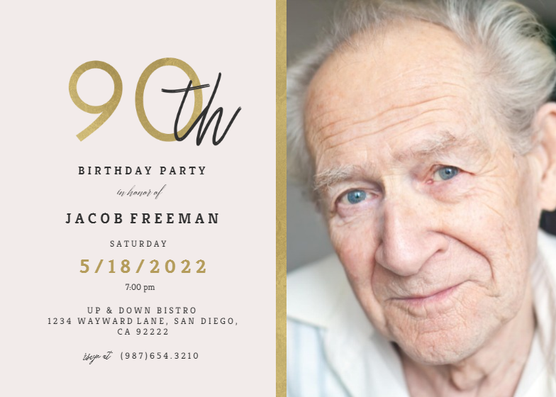 90th birthday invitation clipart