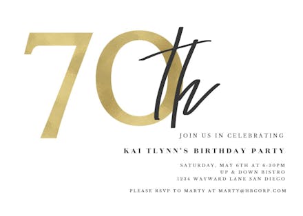 Minimal confetti 70 - Birthday Invitation Template (Free) | Greetings ...