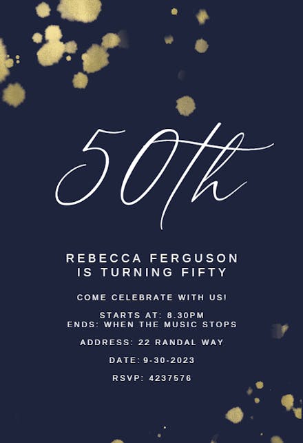 50th Birthday Invitation Templates (Free) | Greetings Island 50th Birthday Invitation Templates (Free) | Greetings Island