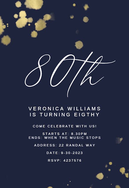 80th Birthday Invitation Templates Free Greetings Island 80th Birthday Invitation Templates Free Greetings Island
