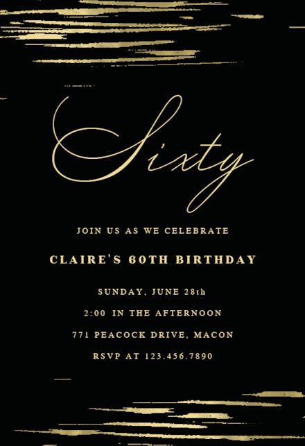 60th Birthday Invitation Templates Free Greetings Island