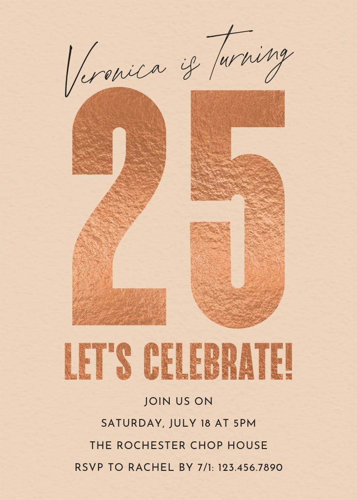 Golden times - invitación de cumpleaños