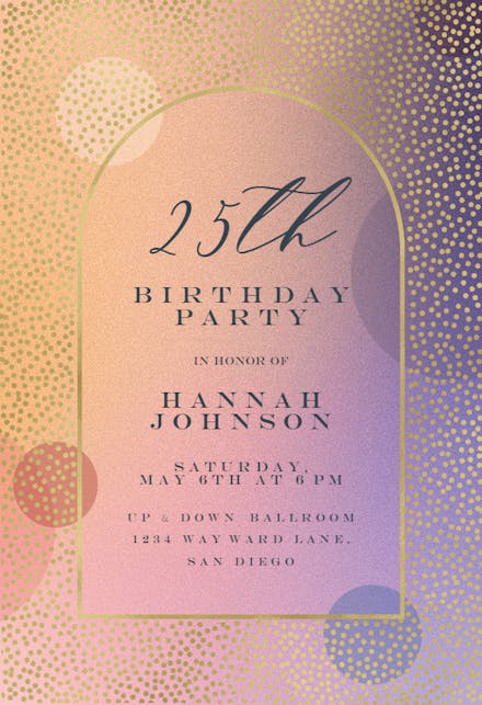 Gradient Arched Window - Invitación De Cumpleaños