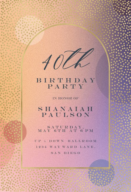 Gradient Arched Window - Invitación De Cumpleaños