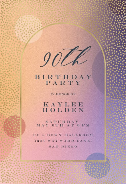 Gradient Arched Window - Birthday Invitation