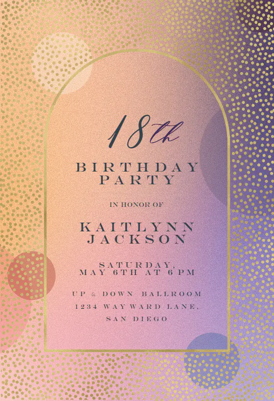 Gradient arched window - Birthday Invitation Template (Free ...