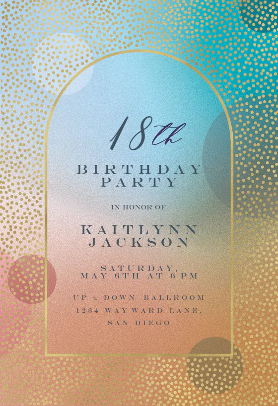 Gradient arched window - Birthday Invitation Template (Free ...
