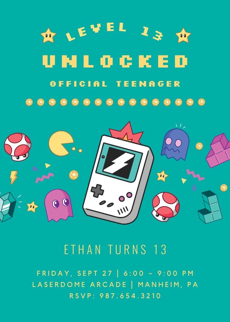 Graphic games 13 - birthday invitation