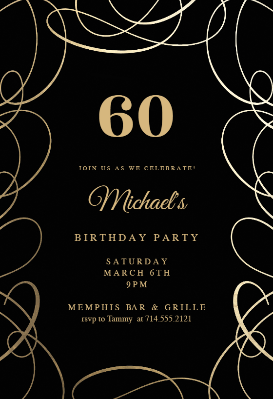 Gold Texture - Birthday Invitation Template | Greetings Island