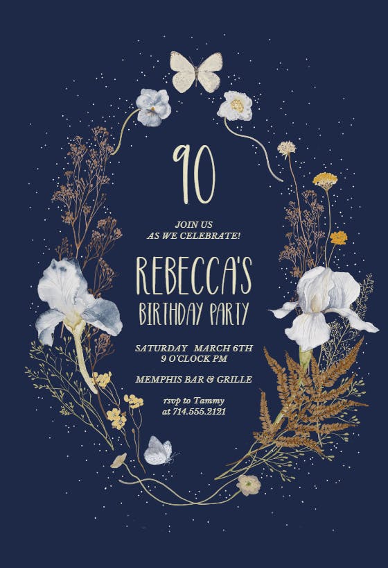 Iris wreath - birthday invitation