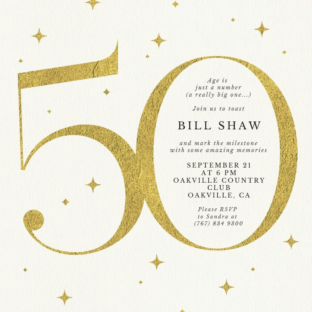 Just a number - birthday invitation