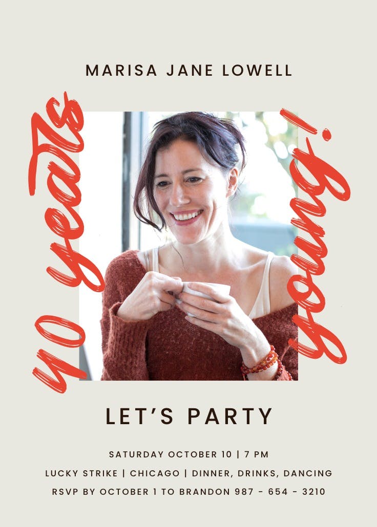 Just a number - invitación de fiesta