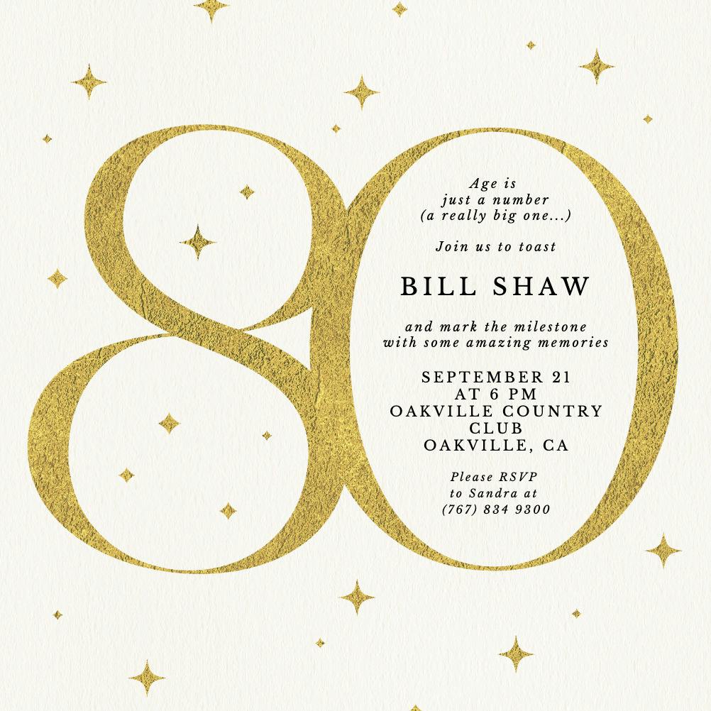 Just a number 80 - birthday invitation