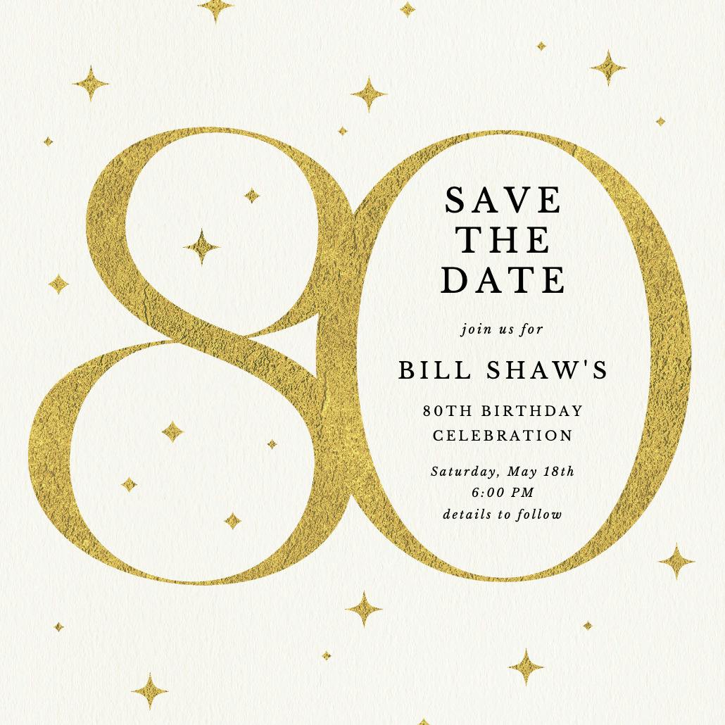 Just a number 80 - birthday invitation