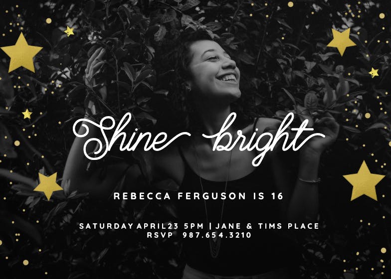 Shine bright - birthday invitation