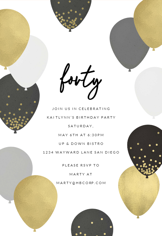 Gold Texture - Birthday Invitation Template | Greetings Island