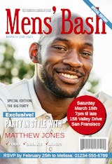 format script auto bash Free Cover 40th  Invitation Mans Birthday Magazine