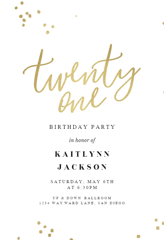 Gold Texture - Birthday Invitation Template | Greetings Island