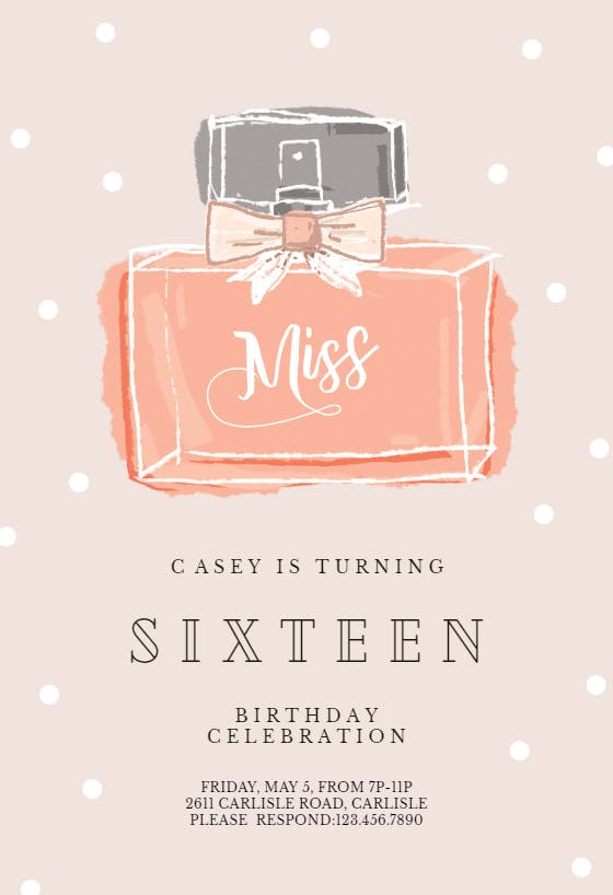 Miss - birthday invitation