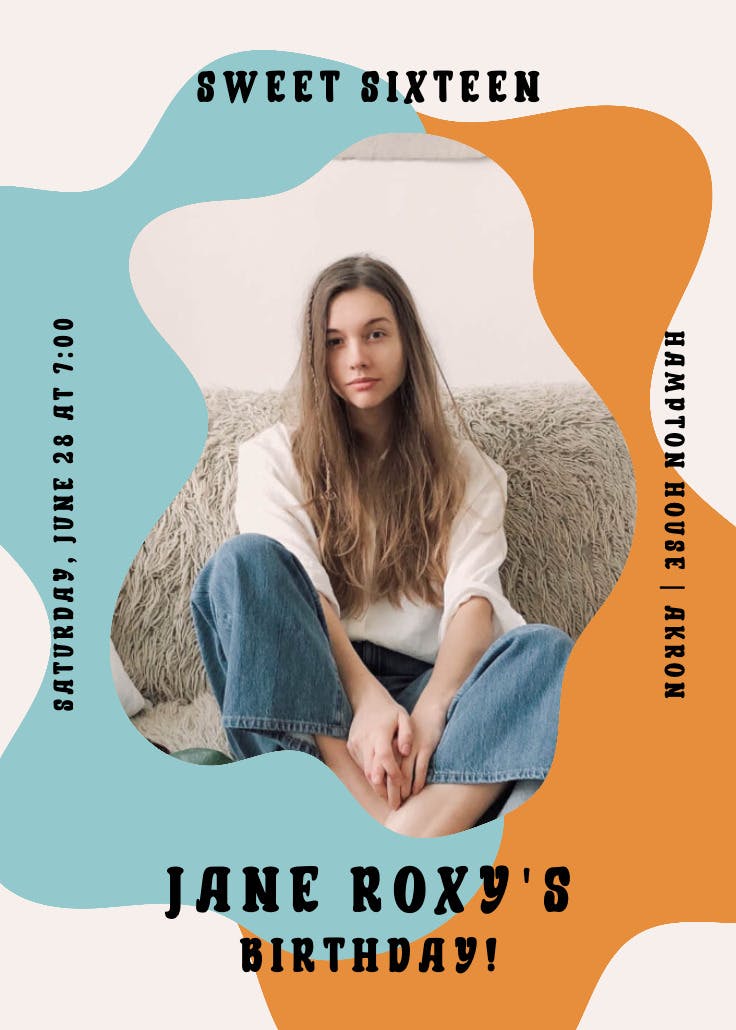 Mod duo tone - invitación de cumpleaños