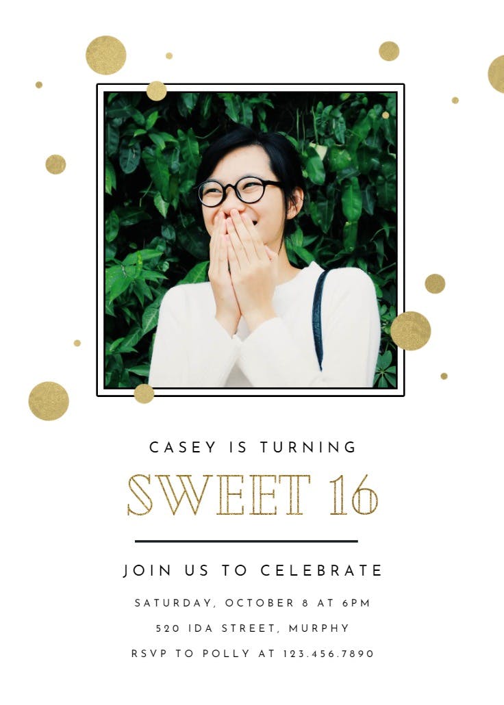 Modern dots - sweet 16 invitation