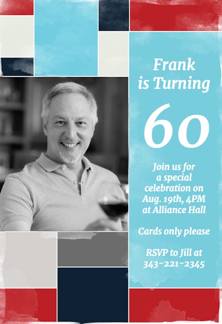 Modern Geometric Dark - Birthday Invitation