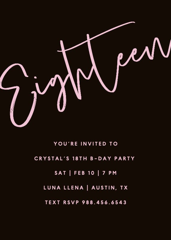 Moonlit minimalist - birthday invitation
