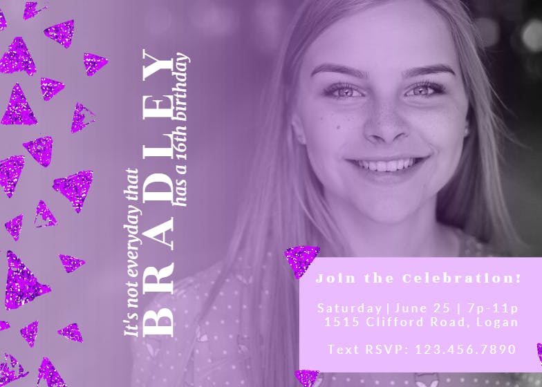 One day a year - sweet 16 invitation