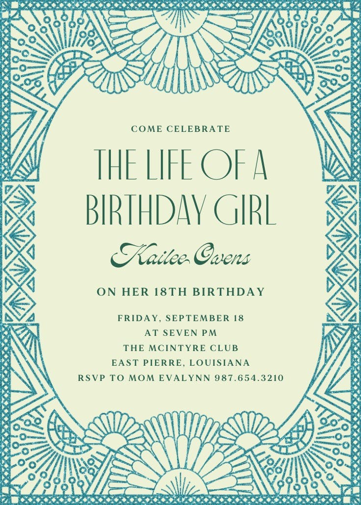 Orange glitz - invitación de cumpleaños